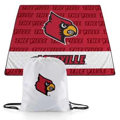 Picnic TIME NCAA Louisville Cardinals Impressa Picnic Blanket, Lightweight Beach Blanket, Machine Washable, Outdoor Blanket, (Red and White)