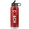 JFWcreations Basketball Coach Water Bottle - 32oz Insulated Engraved Stainless Steel Flip Top with Straw Basketball Coach Gift Red view 1