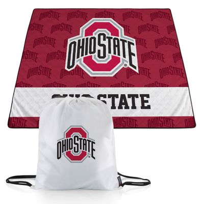 Picnic TIME NCAA Ohio State Buckeyes Impressa Picnic Blanket, Lightweight Beach Blanket, Machine Washable, Outdoor Blanket, (Red and White)