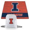Picnic TIME NCAA Illinois Fighting Illini Impressa Picnic Blanket, Lightweight Beach Blanket, Machine Washable, Outdoor Blanket, (Orange and Blue) 60 x 50 view 1