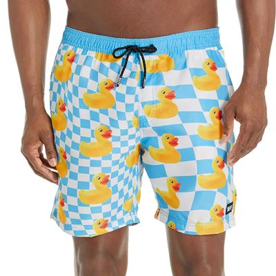 NEFF Mens Daily Hot Tub - for Swimming Board Shorts, White/Blue Ducky, 3X US