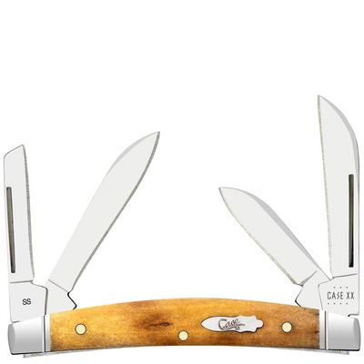 Case XX WR POCKET KNIFE SMOOTH ANTIQUE BONE SMALL CONGRESS, ITEM 58209, LENGTH CLOSED 3 1/8 INCH (6468 SS)