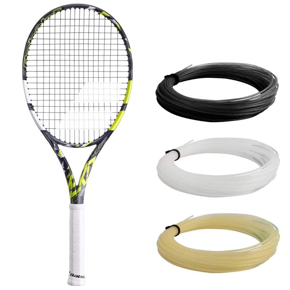 Babolat Pure Aero Lite Tennis Racquet (4 1/8" Grip) Strung with 16g White Syn Gut at Mid-Range Tension
