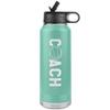 JFWcreations Basketball Coach Water Bottle - 32oz Insulated Engraved Stainless Steel Flip Top with Straw Basketball Coach Gift Teal view 1