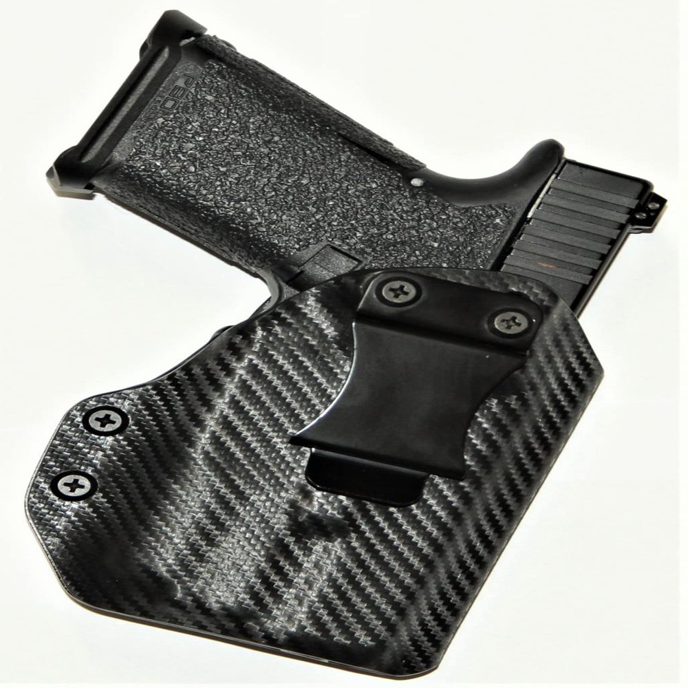 REVKEL Custom Kydex Molded OWB Paddle Holster for Springfield XDS 3.3" 9/40/45 w/Crimson Trace (LL-802). Black Left Hand Draw. Hand Crafted in Texas, USA.