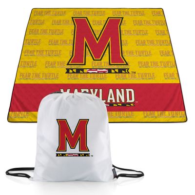 Picnic TIME NCAA Maryland Terrapins Impressa Picnic Blanket, Lightweight Beach Blanket, Machine Washable, Outdoor Blanket, (Yellow and Red)