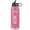 JFWcreations Basketball Coach Water Bottle - 32oz Insulated Engraved Stainless Steel Flip Top with Straw Basketball Coach Gift Pink view 1