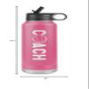 JFWcreations Basketball Coach Water Bottle - 32oz Insulated Engraved Stainless Steel Flip Top with Straw Basketball Coach Gift Pink view 2