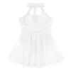 YEAHDOR Kids Girls Halter Cutout Back Lyrical Contemporary Ballet Dance Skirted Leotard Chiffon Dress Satge Costume Ivory 16 view 4