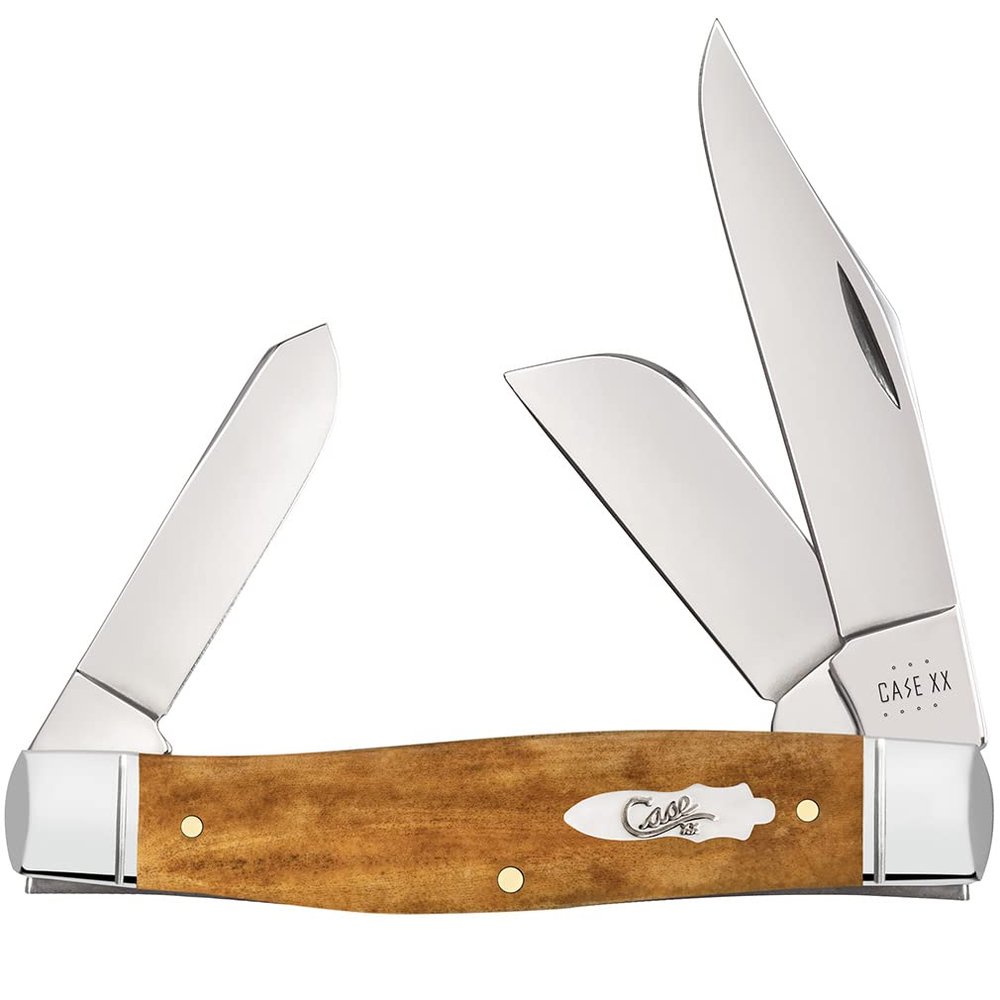 Case XX WR POCKET KNIFE SMOOTH ANTIQUE BONE LARGE STOCKMAN, ITEM 58204, LENGTH CLOSED 4 1/4 INCH (6375 SS)
