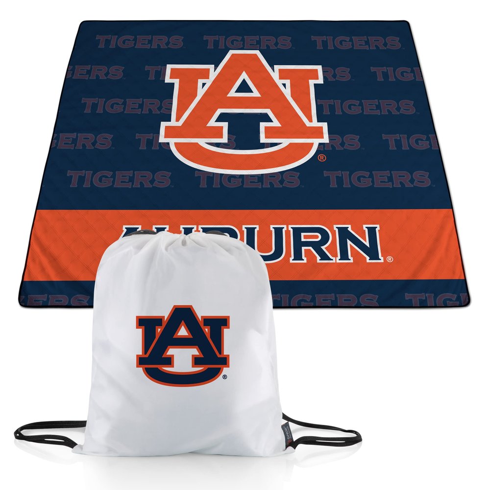 Picnic TIME NCAA Auburn Tigers Impressa Picnic Blanket, Lightweight Beach Blanket, Machine Washable, Outdoor Blanket, (Navy Blue and Orange)