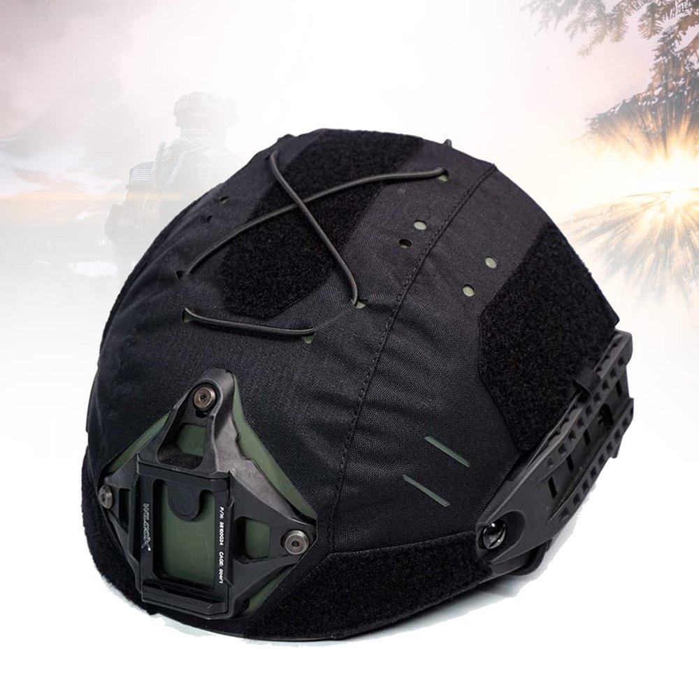 Tactical Helmet Cover For Af Helmet, With Elastic Fixed Straps,1000d Nylon Waterproof Material, For Airframe Airsoft Helmets Only. (Black)