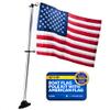 Five Oceans Boat Flag Pole Kit with American Flag, 12" x 18" U.S. 50 Star Sewn Flag, 25" Tall 3/4" Diameter Marine Pole for Pontoon & Boats - FO4686 view 1