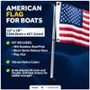 Five Oceans Boat Flag Pole Kit with American Flag, 12" x 18" U.S. 50 Star Sewn Flag, 25" Tall 3/4" Diameter Marine Pole for Pontoon & Boats - FO4686 view 2