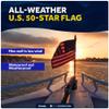 Five Oceans Boat Flag Pole Kit with American Flag, 12" x 18" U.S. 50 Star Sewn Flag, 25" Tall 3/4" Diameter Marine Pole for Pontoon & Boats - FO4686 view 3