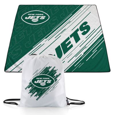 PICNIC TIME NFL New York Jets Impressa Picnic Blanket, Lightweight Beach Blanket, Machine Washable, Outdoor Blanket, (Green and Silver)