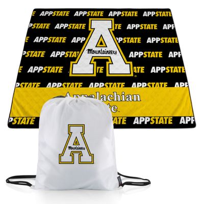 Picnic TIME NCAA App State Mountaineers Impressa Picnic Blanket, Lightweight Beach Blanket, Machine Washable, Outdoor Blanket, (Black and Yellow), NCAA Team Color, 60 x 50