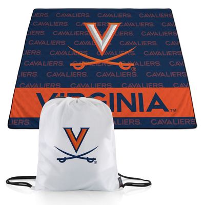Picnic TIME NCAA Virginia Cavaliers Impressa Picnic Blanket, Lightweight Beach Blanket, Machine Washable, Outdoor Blanket, (Navy Blue and Orange)