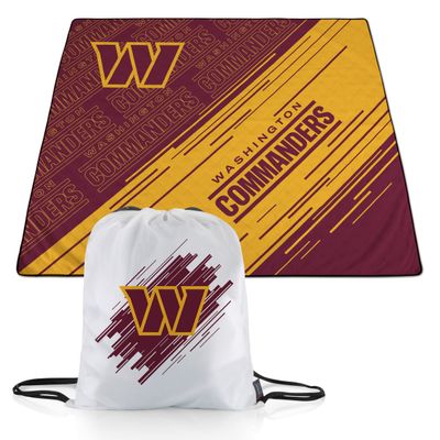 PICNIC TIME NFL Washington Commanders Impressa Picnic Blanket, Lightweight Beach Blanket, Machine Washable, Outdoor Blanket, (Red and Gold) 60 x 50