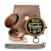 Brass Directional Engraved Compass, Baptism Gifts for Boys Girls, First Communion, Christian Gifts for Men, First Confirmation Gifts for Boys, Inspirational (#6 Not All Those Who with Leather Case) view 1