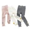 KAGAYD Toddler Girls Cotton Leggings Knitted Pantihose Soild Color Stretchy Basic Ninth Pants Pantyhose (White, 12-24 Months) view 2