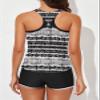 Aleumdr Womens Tankini Swimsuits Athletic Three Piece Tummy Control Bathing Suits with Shorts Modest Swimsuits for Women Black Large view 2