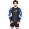 KOMBAT USA Full Sleeve Rash Guard KC Ocean & Snow | Mens MMA, BJJ, Muay Thai | Compression Shirt - No Gi (US, Alpha, Small, Regular, Regular, Blue) view 4