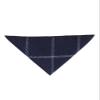 Boys Slim Tweed Plaid Check Formal Wedding Smart Casual Dark Navy Blue Tie Hankie Neckwear Acessory Set view 2