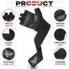 BEAST RAGE Padded Workout Gloves for Men, Long Wrist Straps Stabilize Adult Grip Weight Lifting Gloves with Powerlifting Support Gym, Exercise and Extra Pull ups Sturdy Palm (Black, M) view 2