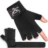 BEAST RAGE Padded Workout Gloves for Men, Long Wrist Straps Stabilize Adult Grip Weight Lifting Gloves with Powerlifting Support Gym, Exercise and Extra Pull ups Sturdy Palm (Black, M) view 4