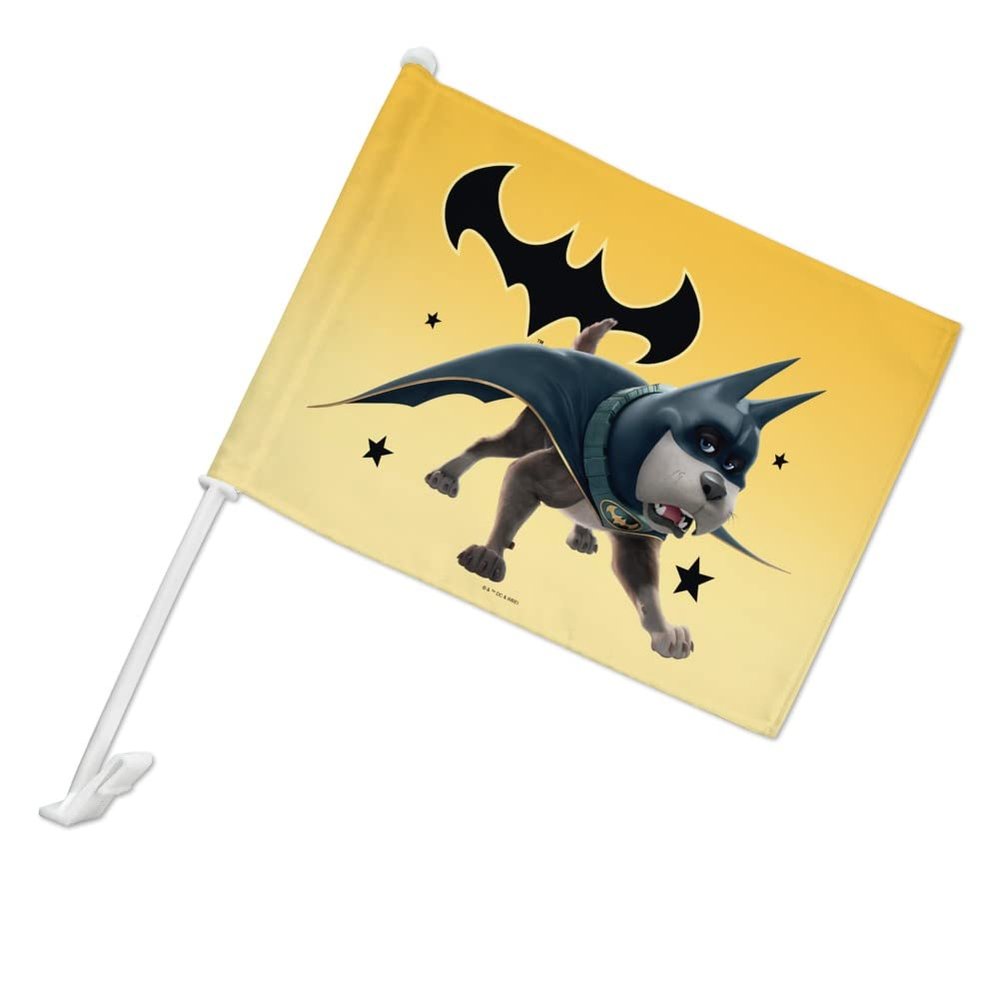 DC League of Super Pets Ace Car Truck Flag with Window Clip On Pole Holder - Left Driver Side