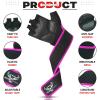 BEAST RAGE Padded Workout Gloves for Men, Long Wrist Straps Stabilize Adult Grip Weight Lifting Gloves with Powerlifting Support Gym, Exercise and Extra Pull ups Sturdy Palm (Pink, S) view 2