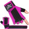 BEAST RAGE Padded Workout Gloves for Men, Long Wrist Straps Stabilize Adult Grip Weight Lifting Gloves with Powerlifting Support Gym, Exercise and Extra Pull ups Sturdy Palm (Pink, S) view 4