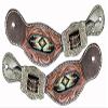 Showman Ladies Beaded & Tooled Leather Spur Straps view 1