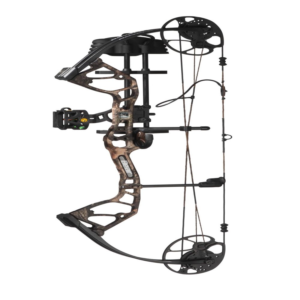 Bear Archery Royale Ready to Hunt Compound Bow Archery Set with Archery Accessories for Adults and Youths, 12- 27 Draw Length, 5-50 Lbs Draw Weight, Up to 290 FPS