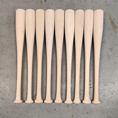 Wood Baseball Bats 9 Pack Game Quality Maple (33")