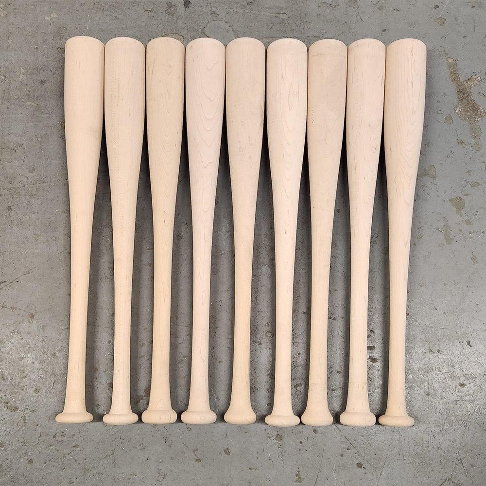 Wood Baseball Bats 9 Pack Game Quality Maple (33")