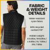 PYVOT Mens Dash Weighted Quilted Vest, Weighted Blanket Inspired Clothing for Sensory Issues, Fitness, Stress Relief and Relaxation, Small Size, Black view 4