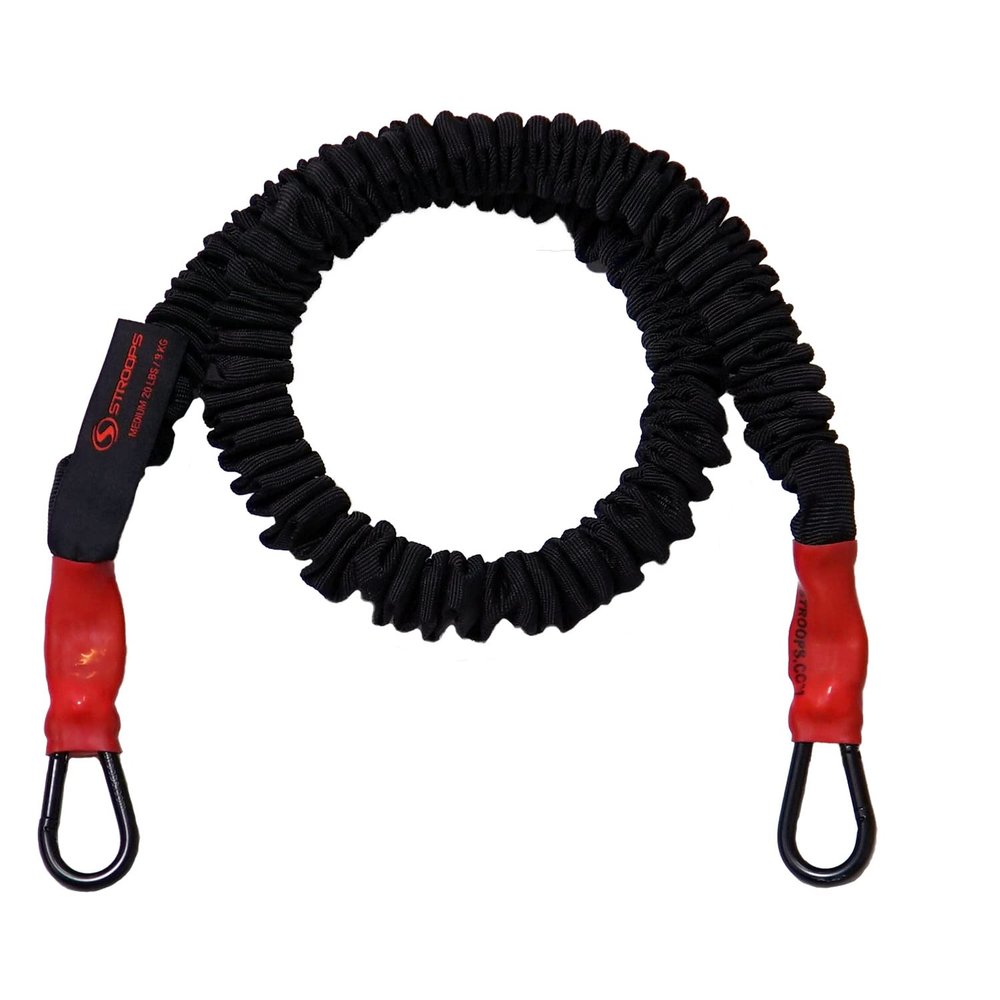 Stroops 24" Slastix Resistance Bands - Safety Sleeved - 4:1 Stretch Ratio (Black, Heavy - 25 lbs)