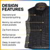 PYVOT Mens Dash Weighted Quilted Vest, Weighted Blanket Inspired Clothing for Sensory Issues, Fitness, Stress Relief and Relaxation, Large Size, Black view 3