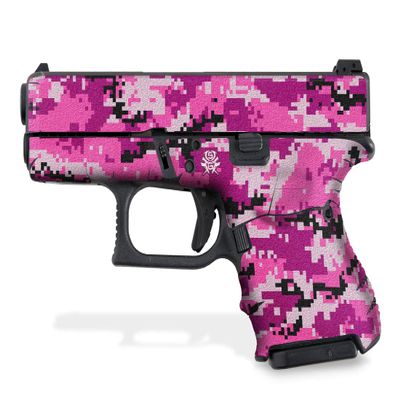 Decal Grip for Glock 26 / Glock 27 / Glock 33 Gen 4 (Digital Camo - Pink)