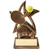 SHOP AWARDS AND GIFTS Customizable 6 Inch Sweeping Star Tennis Resin Trophy. Can Be Personalized view 1