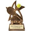 SHOP AWARDS AND GIFTS Customizable 6 Inch Sweeping Star Tennis Resin Trophy. Can Be Personalized view 2