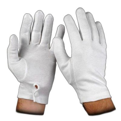 Honor Guard Sure-Grip Snap Wrist Glove, Heavy Weight Cotton, Medium