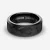 The Ridge Forged Carbon Beveled Ring Comfort Fit Wedding Band - 9.5 view 2