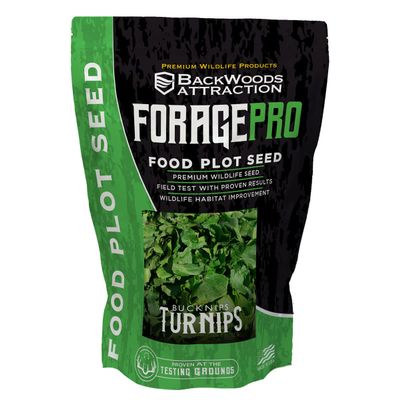 Backwoods Premium Wildlife Products Bucknip Forage Turnips - Whitetail Deer Food Plot Seed for High Yields & Effective Food Plots - Easy-to-Graze - 5 Pound Bag