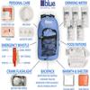 Family 4 Pack - Blue Seventy-Two Standard 72 Hour Emergency Backpack Survival Kit for 1 Person | Survival Kit for Wildfires, Earthquake, Tornado, Hurricane, and Other Emergencies view 3