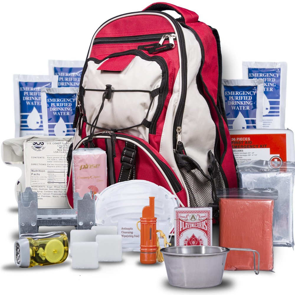 Blue Seventy-Two - Pro Series - Red Deluxe 72 Hour Emergency Backpack Survival Kit for 1 Person | Survival Kit for Wildfires, Earthquake, Tornado, Hurricane, and Other Emergencies