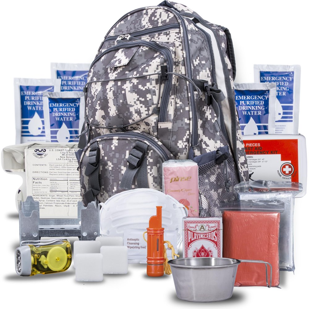 Blue Seventy-Two - Pro Series - Camo Deluxe 72 Hour Emergency Backpack Survival Kit for 1 Person | Survival Kit for Wildfires, Earthquake, Tornado, Hurricane, and Other Emergencies