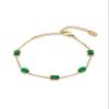SNGIA Gold Plated Gemstone Station Bracelet for Women Adjustable Dainty Chain Bracelet with Emerald Tiger Eye Turquoise Amethyst Ruby Color Stones Layering Jewelry Gift view 1
